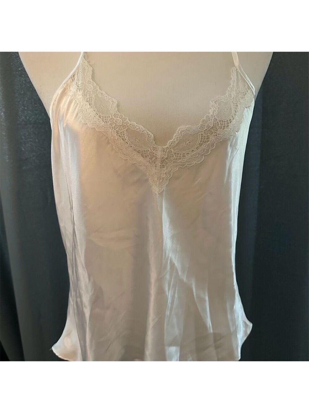 In Bloom by Jonquil Women's White Satin & Lace Chemise Size M